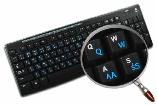 Polnische Programmierer transparente Tastaturaufkleber mit Blauen Buchstaben – Geeignet für jede Tastatur - 6