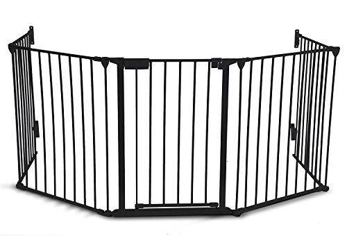 Kenley Fireguard Fire Fireplace Hearth Guard Screen - Child & Baby Safety Gate with Door