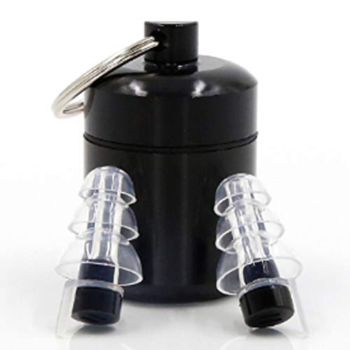 Preisvergleich Produktbild Soldmore7 Wiederverwendbare Gehörschutzstöpsel mit Aluminiumbehälter für Motorrad, besonders leicht zu Tragen und leise, reduzieren Windgeräusche für Konzerte, Musik, Festivals und Clubs, Schwarz, 3#