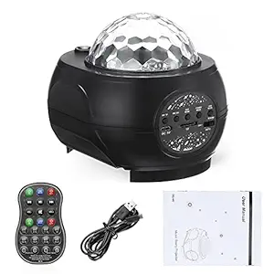 MAXBELL Bluetooth Galaxy Starry Light Projector Ocean Star Sky Speaker Player Black