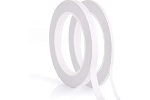 Fepito Ruban adhésif double face Largeur: 5mm / 9mm, 35M chaque rouleau, deux rouleaux Blanc