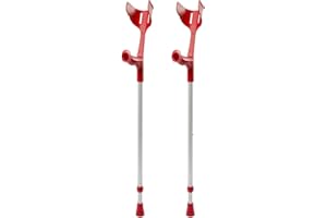 REBOTEC pulox - Magic-Soft - forearm crutch with soft-grip - max. 130 kg - pair (2 pcs) - Rot