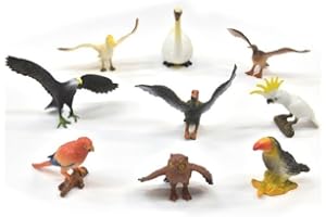 PETERKIN CLASSICS | Bird World 9-Piece Set | 4.5-10cm Toy Bird Figures | Owl, Cockatoo, Parrot, Peacock, Vulture, Eagle, Goose, Pelican and Swan | Roleplay Toys | Ages 3+