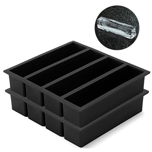 Große Ice Cube Tabletts für Whisky, Collins Ice Cube Form Schacht 2 Pack Eiszapfen Maker 5 ¼ x1 ¼ x1 ¼ Zoll Block Ice Form, auch für Butterform verwendet