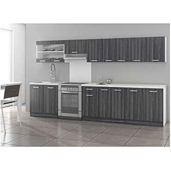 ULTRA XXL cuisine complete 3m20 - Décor chene gris: Amazon ...