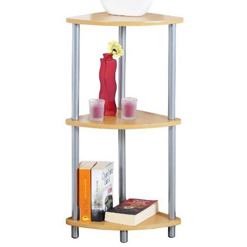 Kesper 88297 Eckregal im Eichendekor aus Metall, 30 x 75 x 30 cm