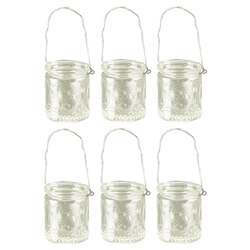 6 Stück Windlichter aus Glas mit Henkel - 2