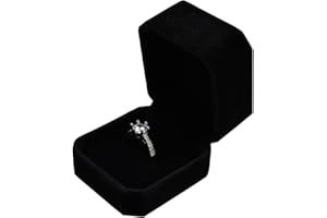 Syolee Ring Box Velvet Jewellery Gift Boxes Earring Storage Case Organizer, Black (RRB-JZ1)