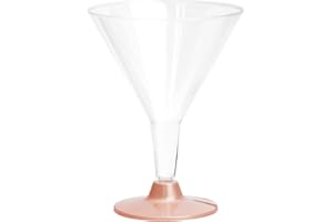 Horeca Collection 3 unidades de Copa Cocktail Reutilizable de color oro rosa 180 cc - Pack de 3 unidades para todo tipo de eventos, celebraciones, cocktails. Pack de 3 unidades (Oro Rosa)