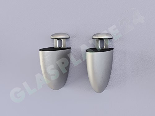 DURAFURN® Glasablage Glasregal Spiegelablage Badablage Wandhalter Wandregal Duschablage in 8mm als Variante satiniertes Glas mit Edelstahlhalter 700 x 200 - 3