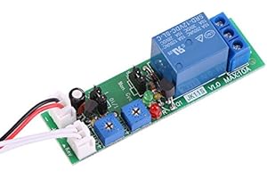 WALFRONT DC 5V 12V 24V Modulo Temporizzatore Ciclico Regolabile, Relè On/Off Timer di Ritardo(DC12V,0-24hr)