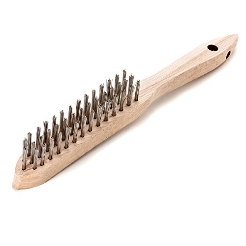 Lessmann 100031 Hand-Drahtbürste, 3-Reihig Stahldraht - 3