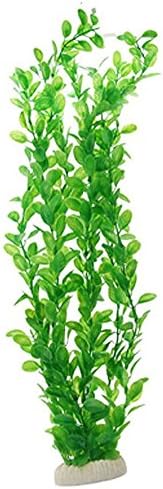 FUNDIY 18" Green Plastic Pet Fish Tank Turtle Tank Plant Aquarium Aquatic Grass Decor Landscape Ornament