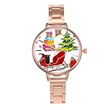 Junjie Frauen Quarz Analog Handgelenk Kleine Zifferblatt zarte Uhr Luxus Uhren Weihnachten Glas Legierung Metall Quarz Armband Verschluss einfache Band Länge 23cm