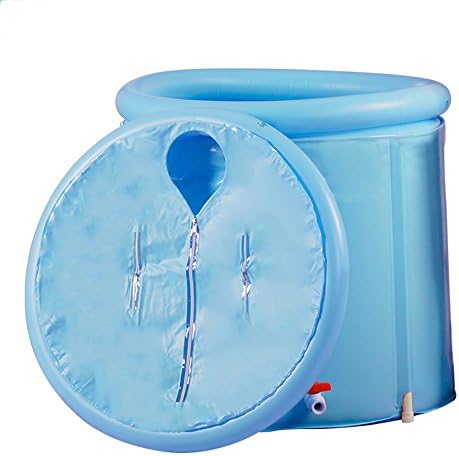 YMXLJFInflatable bathtub Folding Tub. Adult Tub, Steam Hot Tub, Portable Tub (Color : Blue)