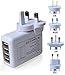 Produktbild grn-tech neuesten 2017 Modell 4 Port Leistungsstark 5,4 A Universal USB Wand Ladegerät Multiport/Plug Travel Ladegerät Adapter mit FAST Laden Technologie für Tablets iPhone 7/7S6/6S/5/5S/4/4S plus iPad iPod Samsung HTC LG Sony und mehr. Verwendung in über 150 Länder