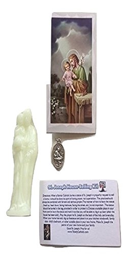 Jmj Products Llc St Joseph Luminous Estatua Casa Venta Kit Con Medallón - 