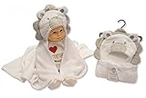  Manta con capucha para bebés blanco LION WHITE