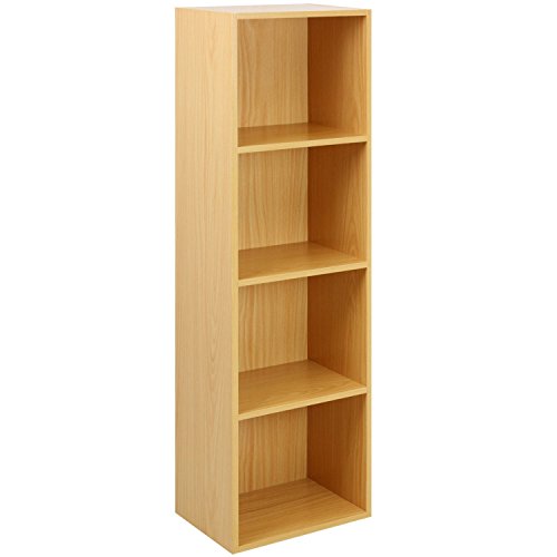 Beech Finish 4 Shelf Wooden Bookcase Pome