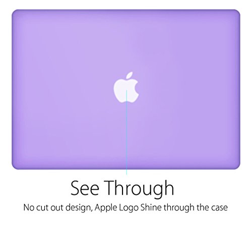 Ueswill Schutzhülle für MacBook, glatte und weiche Hartschale, inklusive Mikrofasertuch violett MacBook Air 11″ - 3