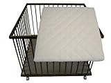 Laufgitter braun lasiert 100x100 Buche mit Matratze und gummierten Rollen