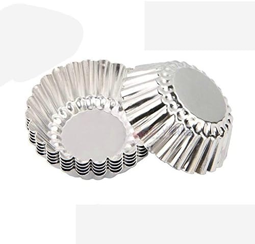 Gebkiiy 6 Pcs Aluminum Cups Baking Bake Muffin Cupcake Tin Mold Round Egg Tart Tins Mold