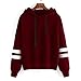 Produktbild Keepwin Damen Hoodie Kapuzenpullis, Frauen Langarm Kapuzenpulli Sweatshirt Pullover Tops Kapuzen Bluse (S, Rot)