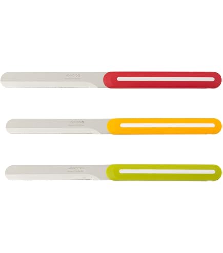 Arcos B-Line Tischmesser Serrado – Edelstahl-Klinge 100 Mm, Orangefarbener Griff – Perfekt Für Frühstück & Küche