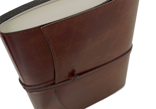 Romano Nachfüllbares Notizbuch handgefertigt mit Einband aus recyceltem Italienisches Leder Haselnussbraun Small (17cm x 13cm x 2cm) - 4