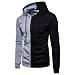 Produktbild Sport Tops Herren,DAY.LIN Männer Lange Ärmel Kapuzenpullover Stitching Reißverschluss Mantel Jacke Outwear (M, Grau)
