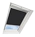 Produktbild Darkona ® Dachfensterrollo für VELUX-Dachfenster - Verdunkelungsrollo - Zahlreiche Farben/Zahlreiche Größen (304, Schwarz) - Silberner Aluminiumrahmen