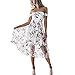Produktbild Damen Kleider, GJKK Damen Sommerkleid Schulterfrei Blumendruck Lange Maxikleid Abendkleid Elegant Festlich Skaterkleid Partykleid Minikleid (Rosa, L)