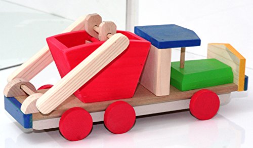 Preisvergleich Produktbild Direct Global Muldenkipper, Müllwagen, Holzspielzeug, Holzauto