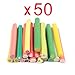 Well-Goal 50pcs 3D Nail Art Manicure Fruits Fimo Canes Sticks Gel Tips Deco