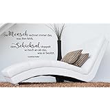 *NEU* Wandaufkleber/Wandtattoo/Wandsticker - Spruch/Zitat ***Der Mensch und das Schicksal...*** (Größen.- und Farbauswahl)