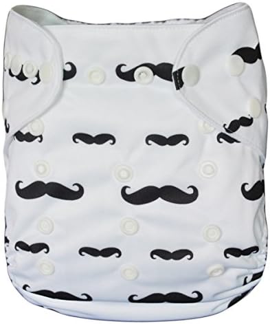 LilBit Beard Prints Washable Reusable Baby Cloth Nappies With 2 Inserts