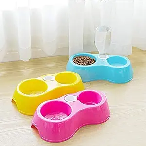 Smarty Pet 2 in 1 Anti Slip Dog Food and Water Bowl for Dog/Cat/Puppy/Kitten and Pets (Color May Vary)