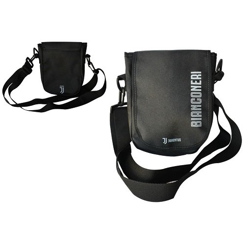 F. C. Juventus Turin Bianconeri - Bolso Bandolera (23 x 18 cm), Color Negro