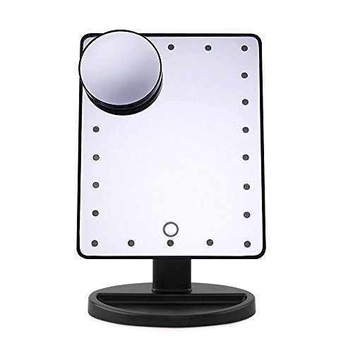 Beleuchteter LED Kosmetikspiegel von foamsky, LED Make-up und Spiegel mit 22light Leuchtmittel + Entnahme 10 x Vergrößerung Spiegel groß LED beleuchtet Kosmetikspiegel für Tischplatte, Badezimmer, Schlafzimmer, Reisen, Rasieren, Dressing