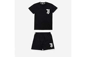 JUVE Juventus Pigiama Bambino-Ragazzo Primavera Estate 2021-100% Originale - 100% Prodotto Ufficiale - da 4 a 14 Anni - Nero -Scegli la Taglia
