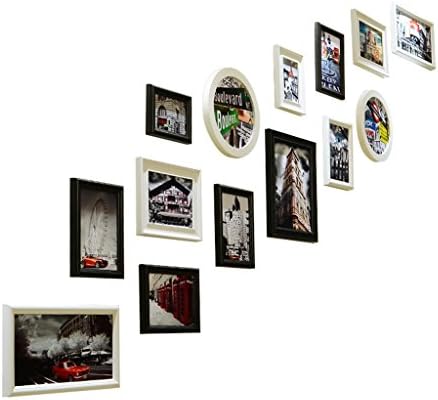 Staircase photo wall, Photo frame wall Simple modern Solid wood European Photo wall Creative Photo frame wall ( Color : #1 )