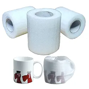 STYLELABS EP EPE Foam Wrap Roll 1MM Combo Pack of 3 - 20 Feet Length  6 Inches Width, Protects Glasses, Dishes & Fragile Items, Packing Cushioning Supplies for Moving (White Color)