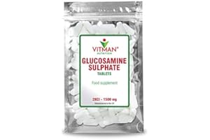 Glucosamine Sulphate 2KCl, 90 Tablets (3 MTS Supply) | High Strength Glucosamine Tablets 2KCl | Made in The UK for VitMan Nutrition Nutrition