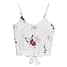 Produktbild Elecenty Damen Riemen Weste,Frauen Kurz Drucken Vest V-Ausschnitt Tanktops Bluse Slim Chic Camisole Tops