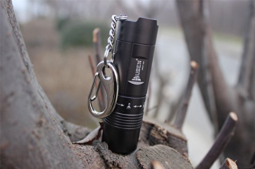 WUBEN® E346 Tragbare Taschenlampe Wasserdichte IPX-8 wiederaufladbare CREE XP-G2 LED Taschenlampe mit USB gerade füllenden Anschluss Inklusive 16340 Akku Real 300 Lumen Original Unique Design Militär grade III hart eloxiert Aluminiumlegierung Schwarz - 5