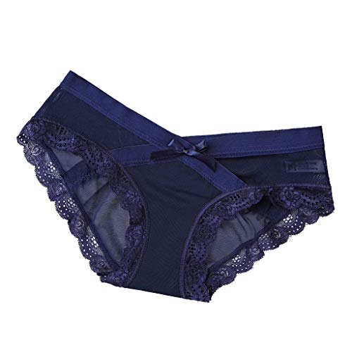 Preisvergleich Produktbild Damen Unterhosen Blumenspitze Panties Hipster mit Verführerischen Nahtlos Spitze Unsichtbar Frauen Unterwäsche Slips Damen Sexy Durchsichtige Unterwäsche Lomelomme