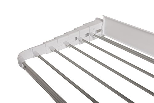 Alu Teleskop Wäscheständer, 7fach ausziehbarer Wäschetrockner mit vier Wandhalterungen für den Standortwechsel und ca. 5 m Trockenlänge - 4