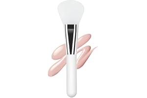 Ansiktsmask appliceringsborste, mjuk silikon fläktform vit borsthuvud kosmetiskt verktyg för kroppslotion, lera, kol blandad mask
