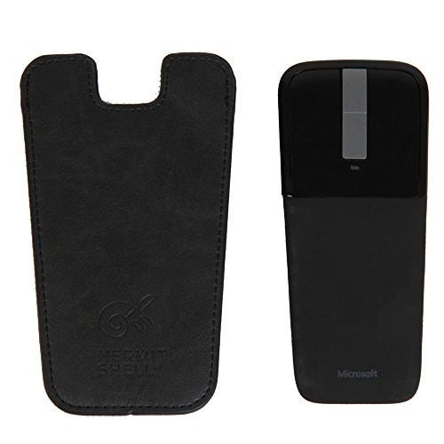 Hermitshell Trim Slim schütz PU Leder Tasche Sleeve etui Hülle Compact Größen für Microsoft Arc Touch Mouse schwarz - 5