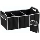 2 IN 1 CAR BOOT ORGANISER SHOPPING TIDY HEAVY DUTY COLLAPSIBLE FOLDABLE STORAGE